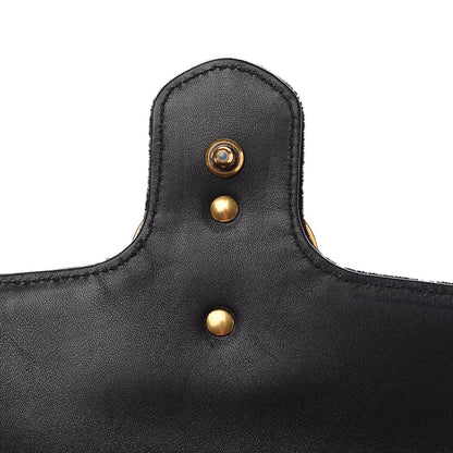 Gucci Velvet Matelasse Mini GG Marmont Shoulder Bag Black 9 of 11
