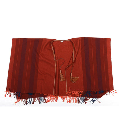 Hermes Merino Wool Cashmere Rocabar Poncho Rouge H 2 of 3