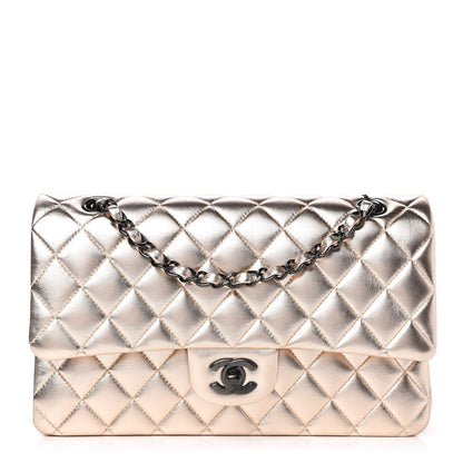 Chanel Metallic Lambskin Quilted Medium Double Flap Gold Black 1 of 11