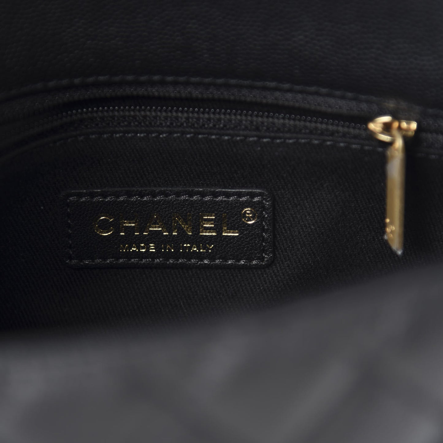 Caviar Lizard Embossed Quilted Mini Coco Handle Flap Black