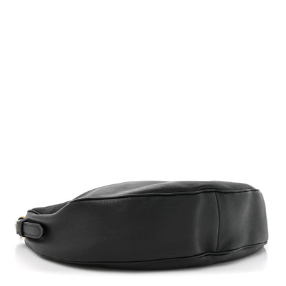 Prada Soft Grain Calfskin Large Demi-Lune Shoulder Bag Black 5 of 10