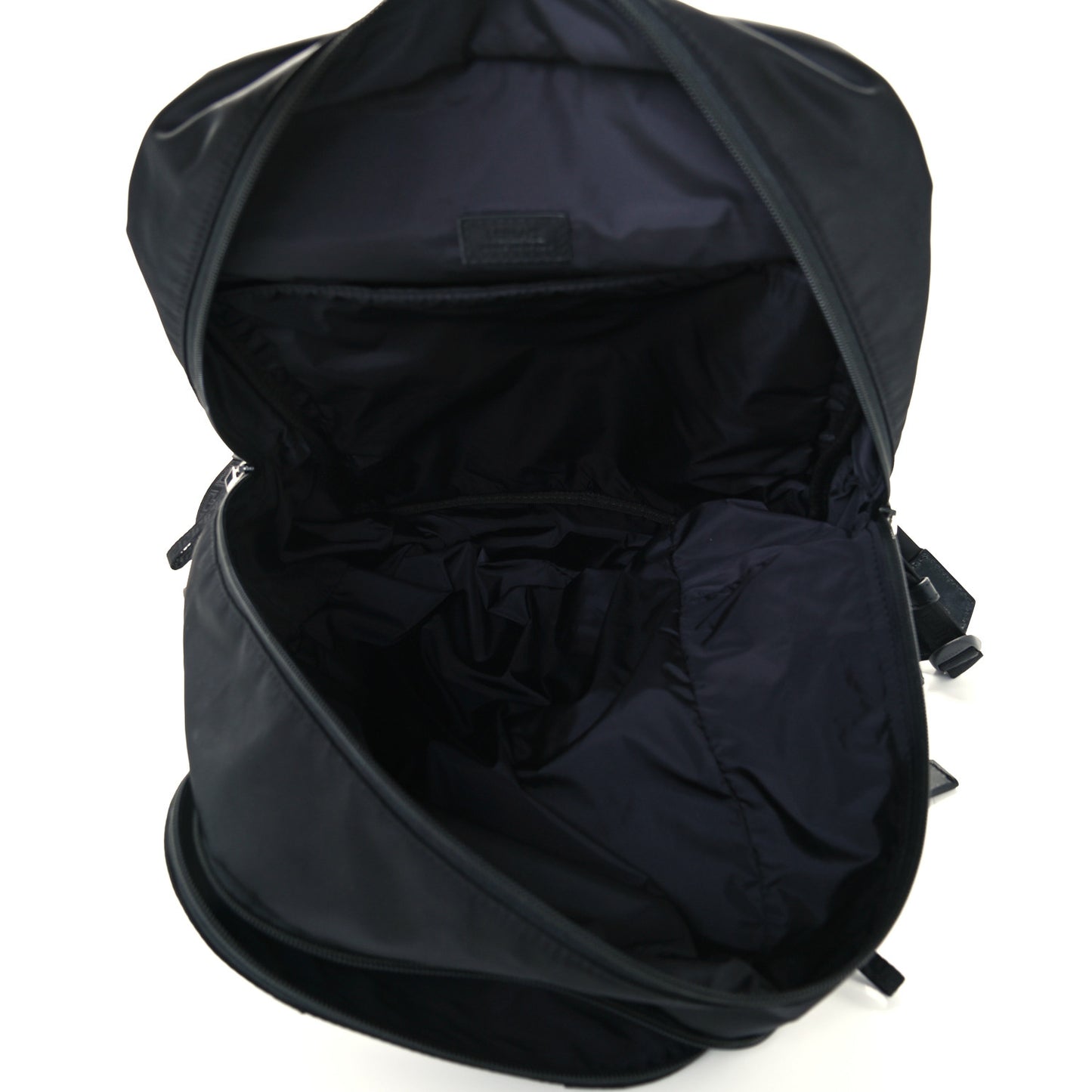 Nylon La Greca Logo Backpack Black