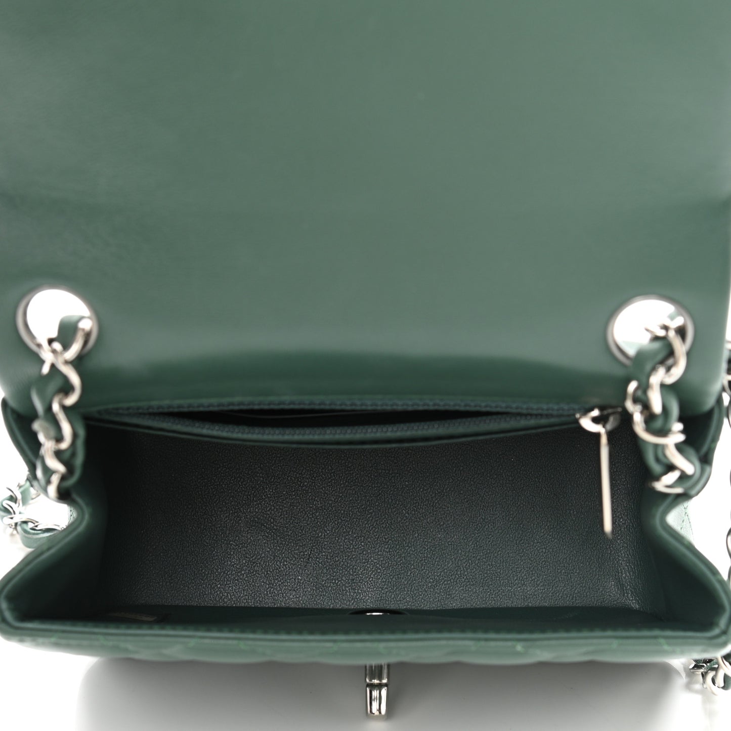 Lambskin Quilted Mini Square Flap Green