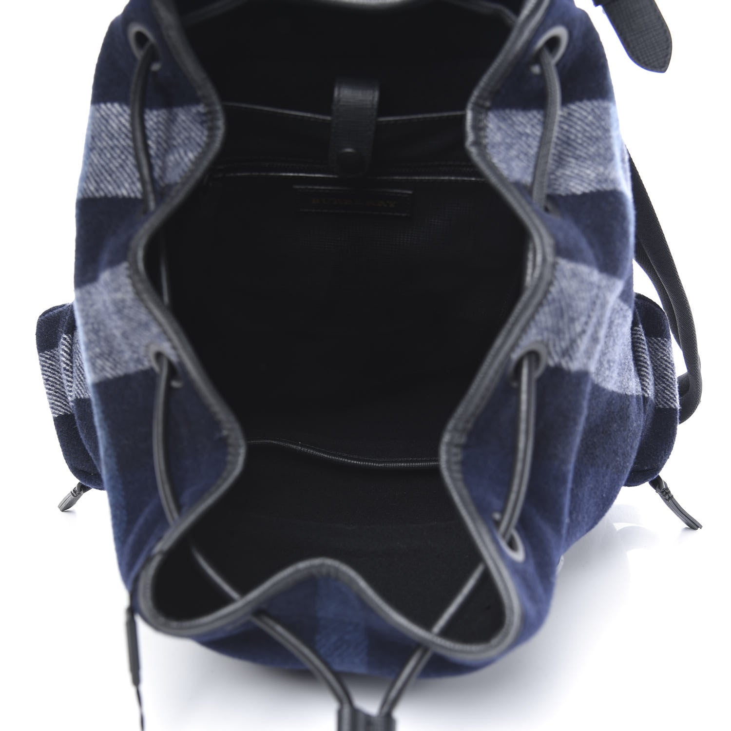 Burberry Wool Check Duffle Rucksack Backpack Indigo Blue 4 of 7