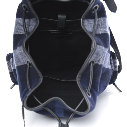 Burberry Wool Check Duffle Rucksack Backpack Indigo Blue 4 of 7