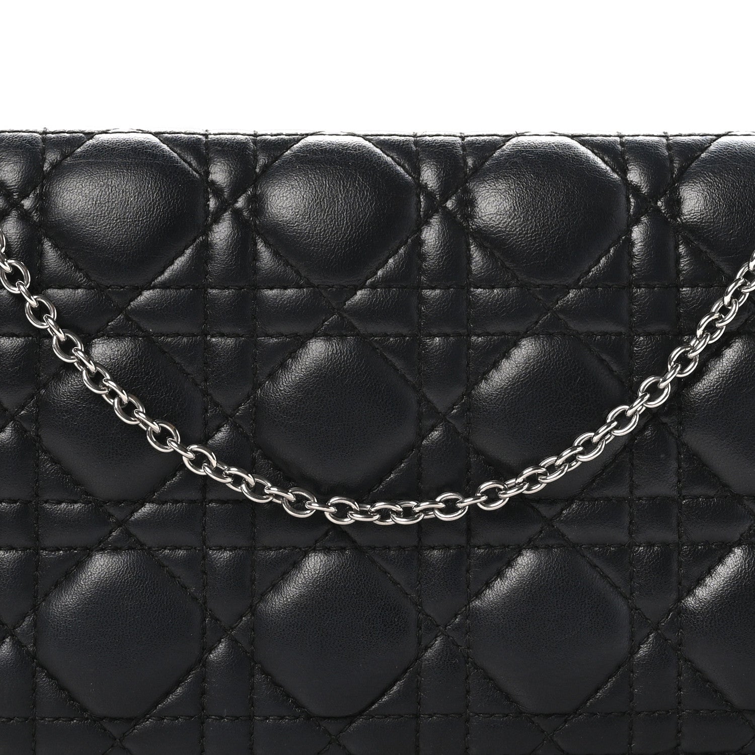 Christian Dior Lambskin Cannage Lady Dior Convertible Clutch Black 7 of 10