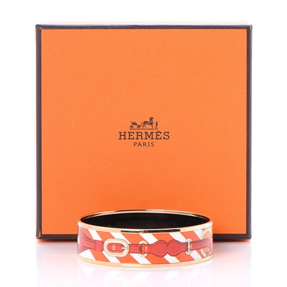 Hermes Enamel Printed Wide Coaching Bracelet 65 6 of 6
