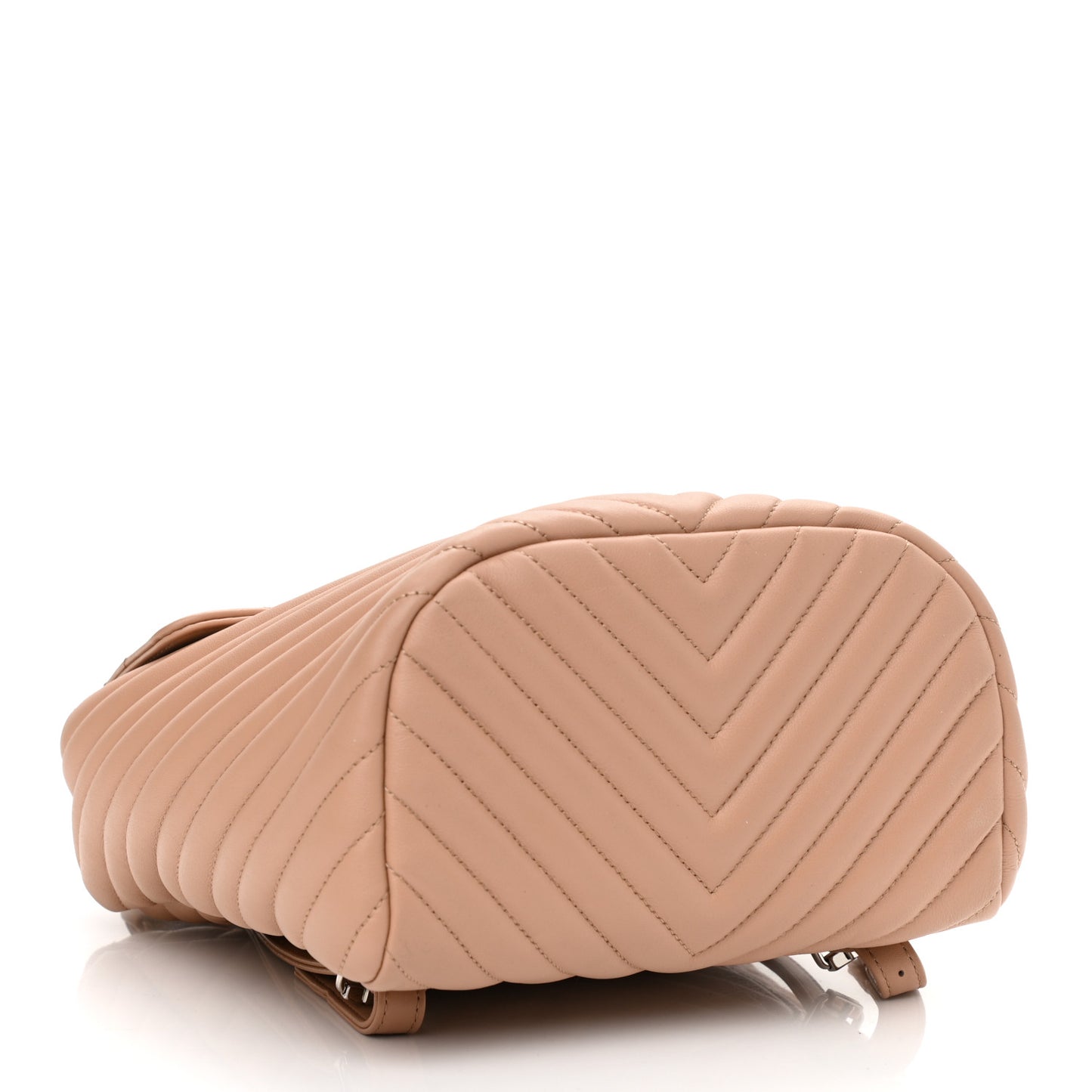 Calfskin Chevron Quilted Small Urban Spirit Backpack Beige