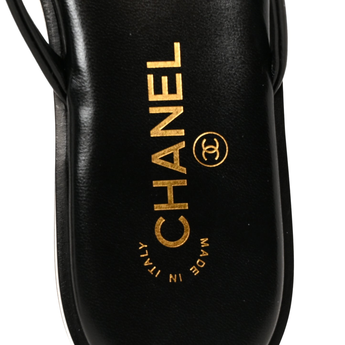 Goatskin CC Times Square Thong Sandals 38.5 Black