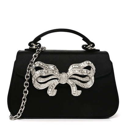 Judith Leiber Satin Crystal Bow Top Handle Black 1 of 10