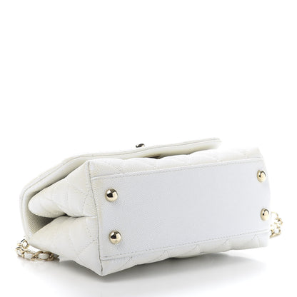 Chanel Iridescent Caviar Quilted Extra Mini Coco Handle Flap White 4 of 11