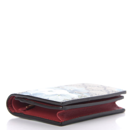 Gucci GG Supreme Monogram Blooms Card Case Wallet Beige Blue Navy Hibiscus Red 4 of 7