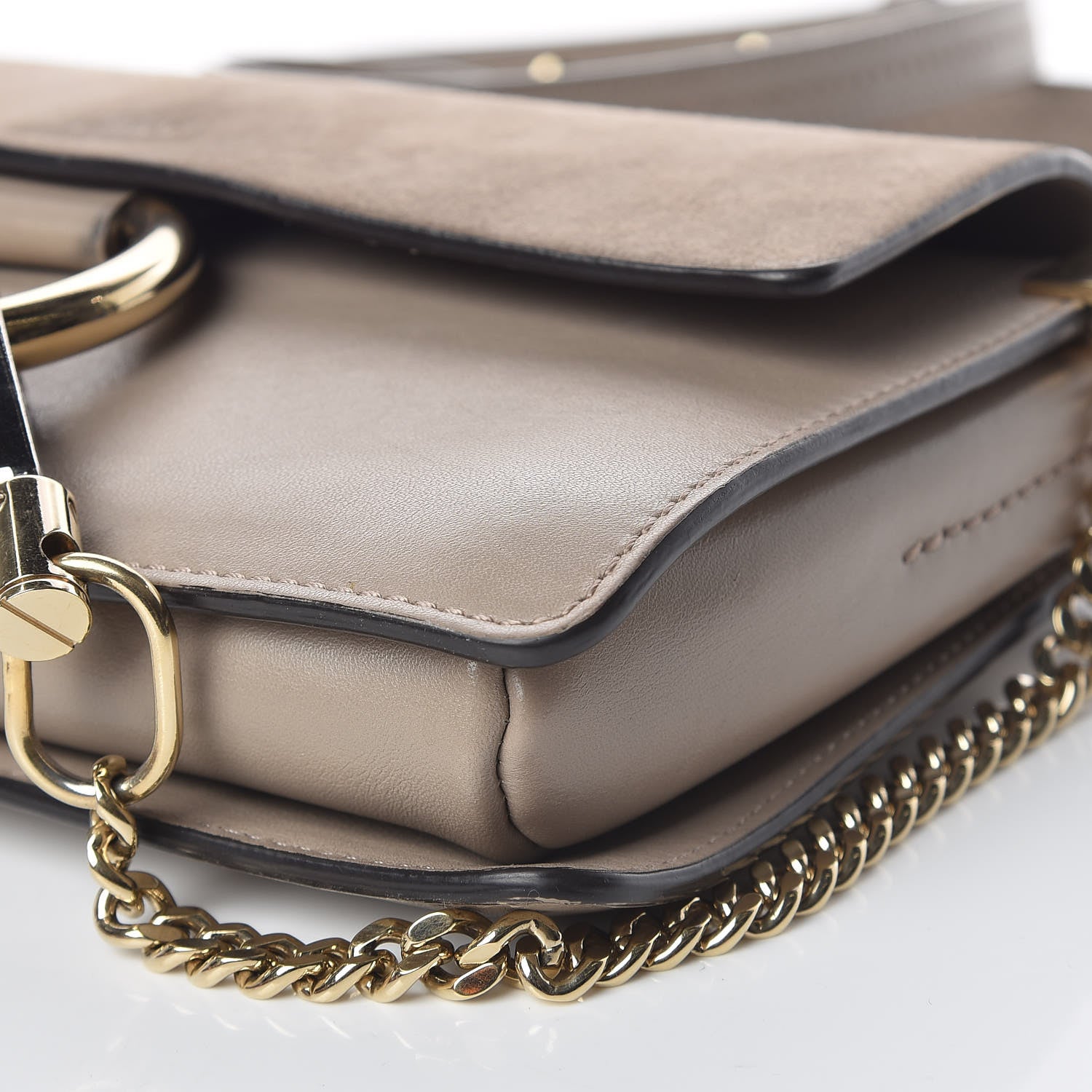 Chloe Suede Calfskin Small Faye Shoulder Bag Motty Grey 9 of 11