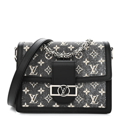 Louis Vuitton Denim Monogram Jacquard Dauphine MM Black 1 of 11