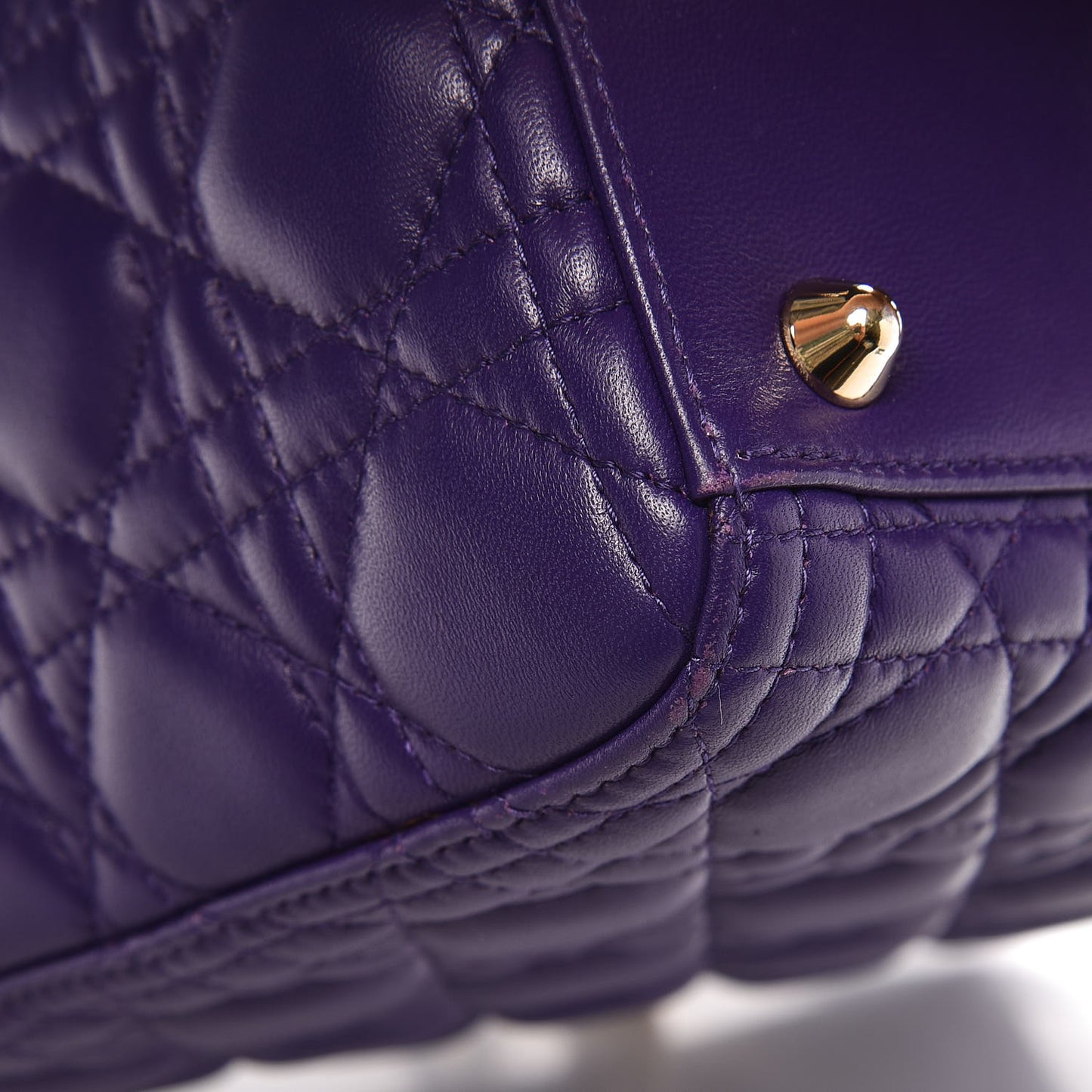 Lambskin Cannage Large Lady Dior Purple