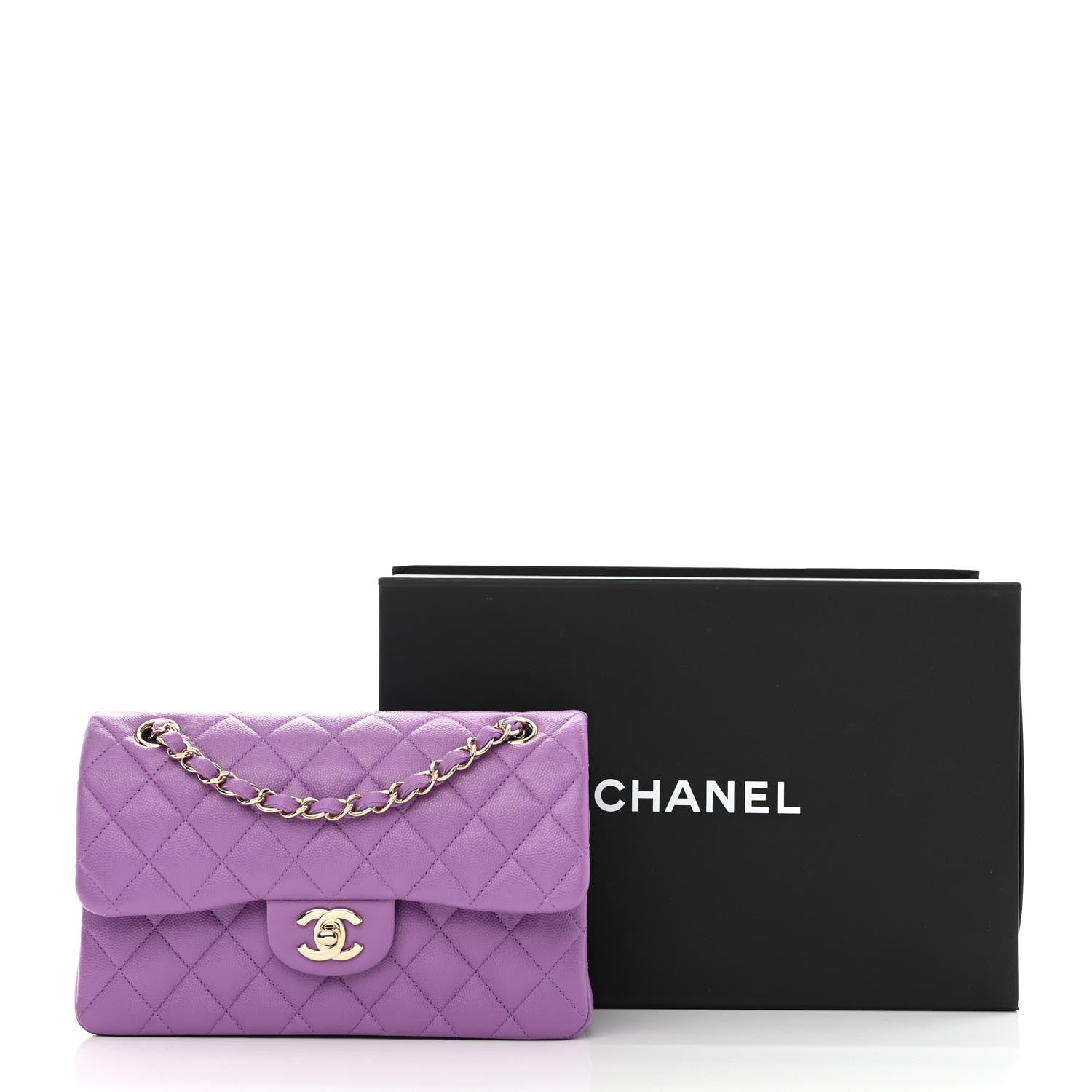 Chanel Caviar Quilted Small Double Flap Purple 11 of 11