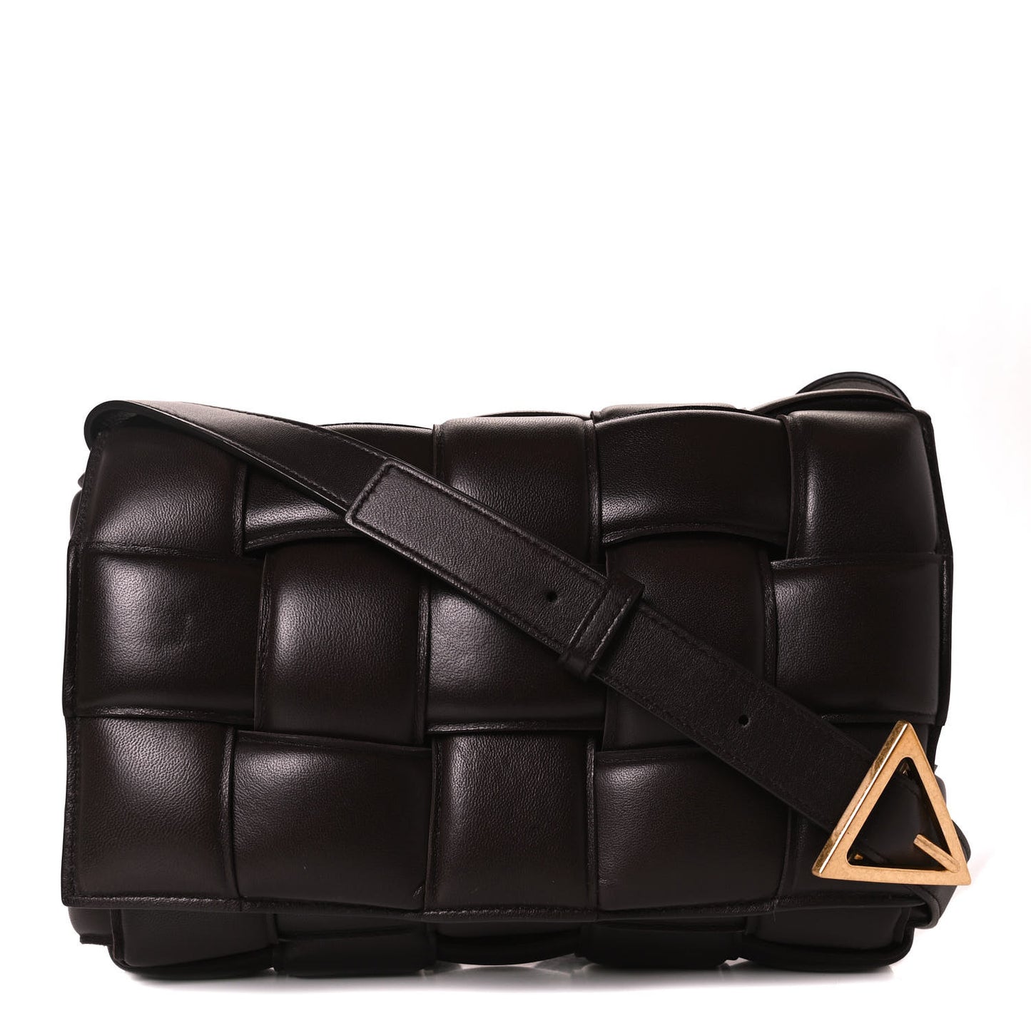 Nappa Maxi Intreccio Padded Cassette Crossbody Bag Fondente