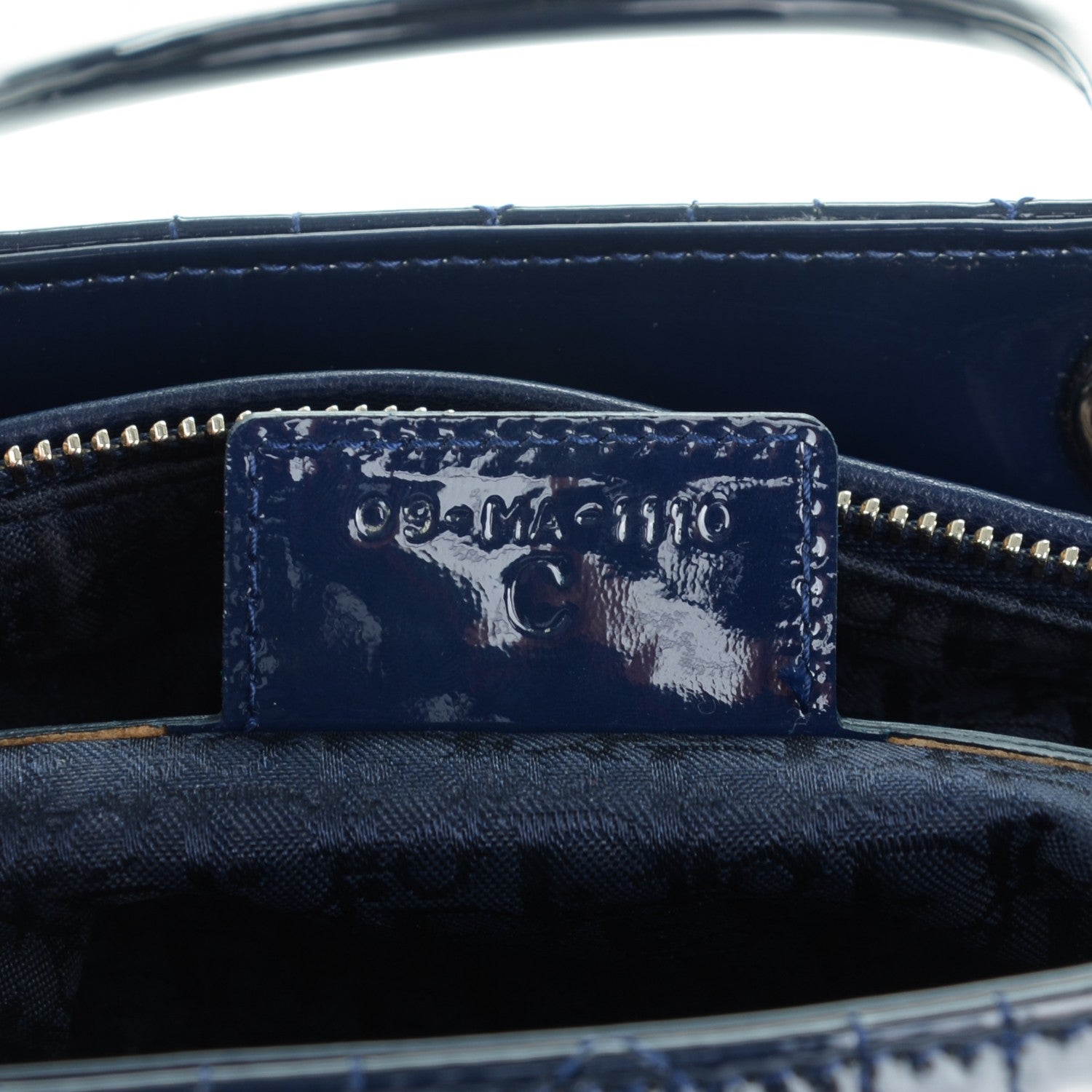 Christian Dior Patent Cannage Large Lady Dior Navy Blue 8 of 9