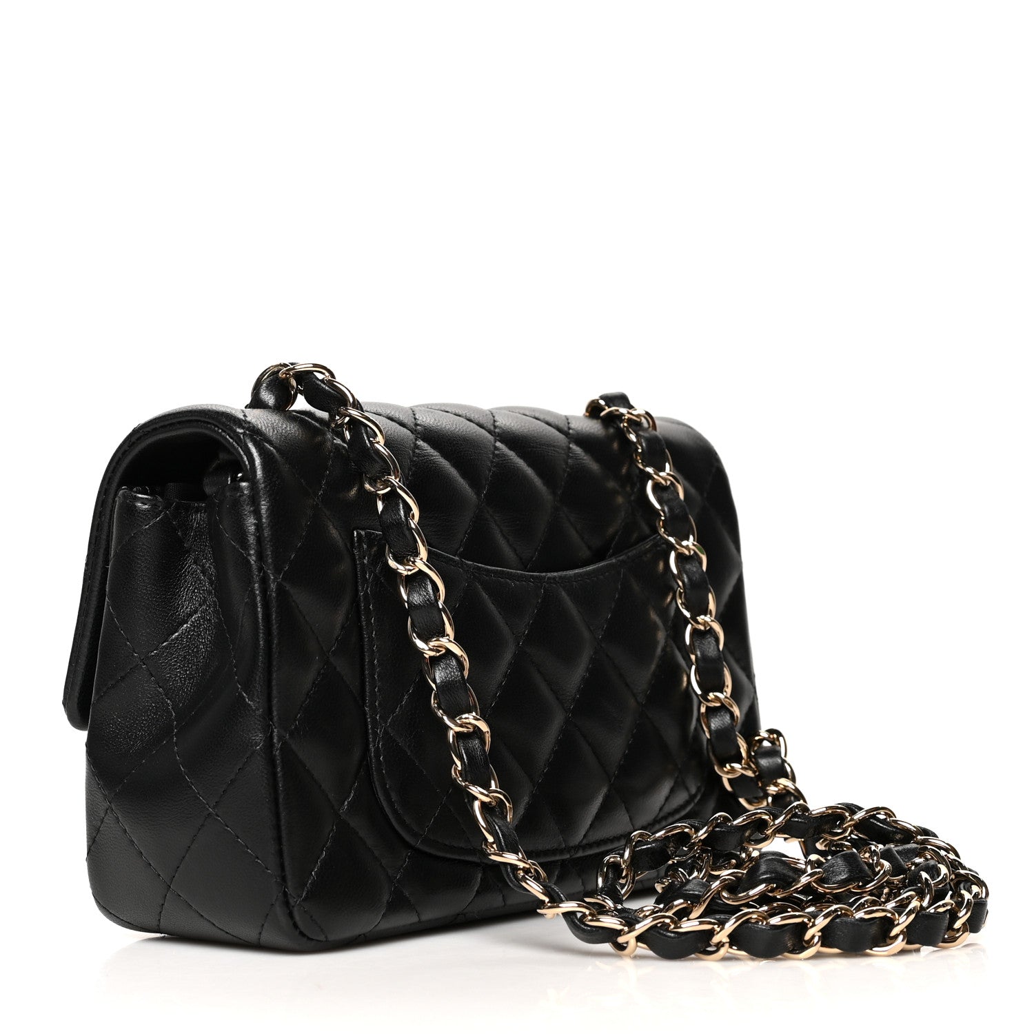 Chanel Lambskin Quilted Mini Rectangular Flap Black 2 of 9