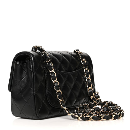 Chanel Lambskin Quilted Mini Rectangular Flap Black 2 of 9