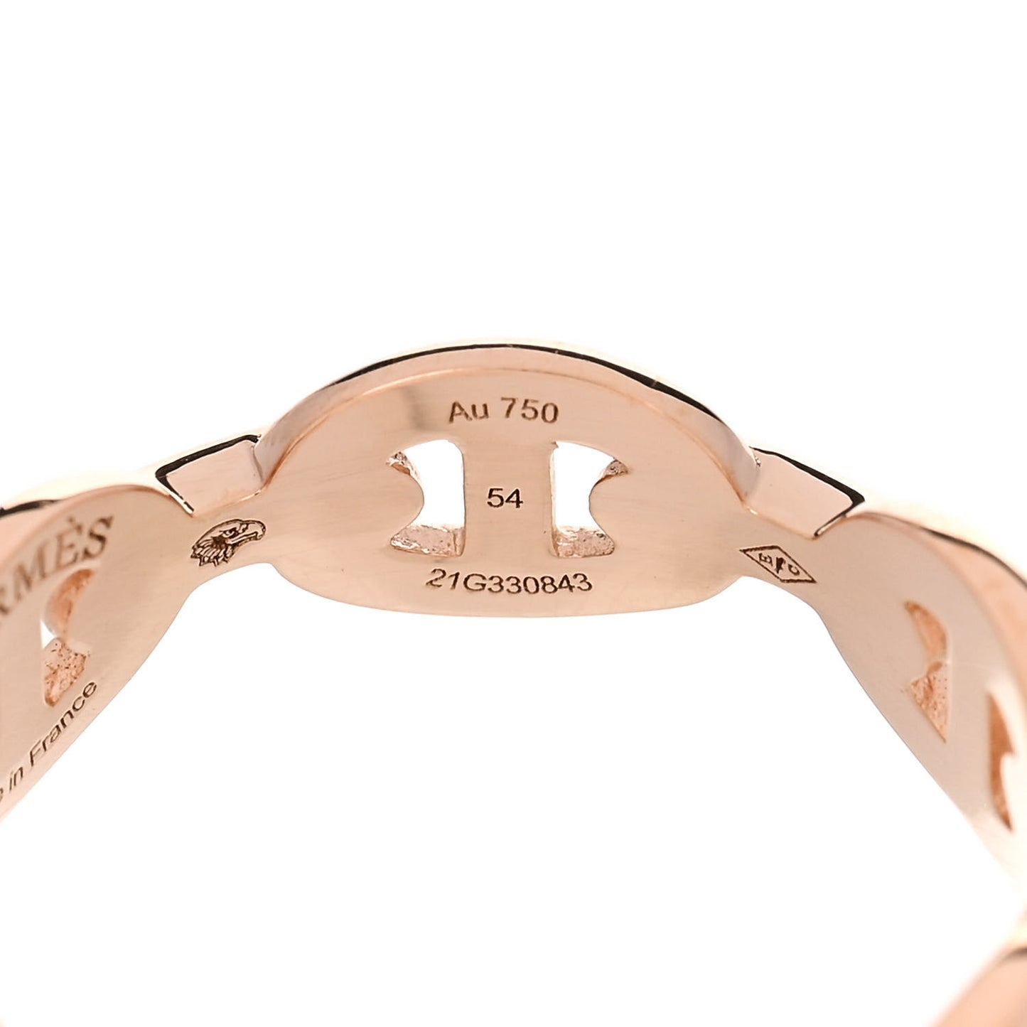 18K Rose Gold PM Chaine d'Ancre Enchainee Ring 54 6.75