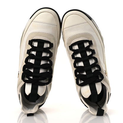 Chanel Velvet Calfskin Mixed Fibers CC Sneakers 40 Ivory Black 2 of 15
