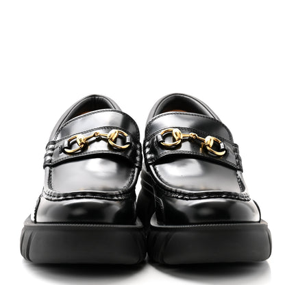 Gucci Magnum Calfskin Nappa Samoa Womens Horsebit Platform Chunky Lug Sole 40mm Loafers 40 Black 2 of 8