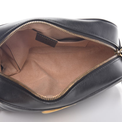 Gucci Calfskin Matelasse Small GG Marmont Chain Shoulder Bag Black 5 of 9