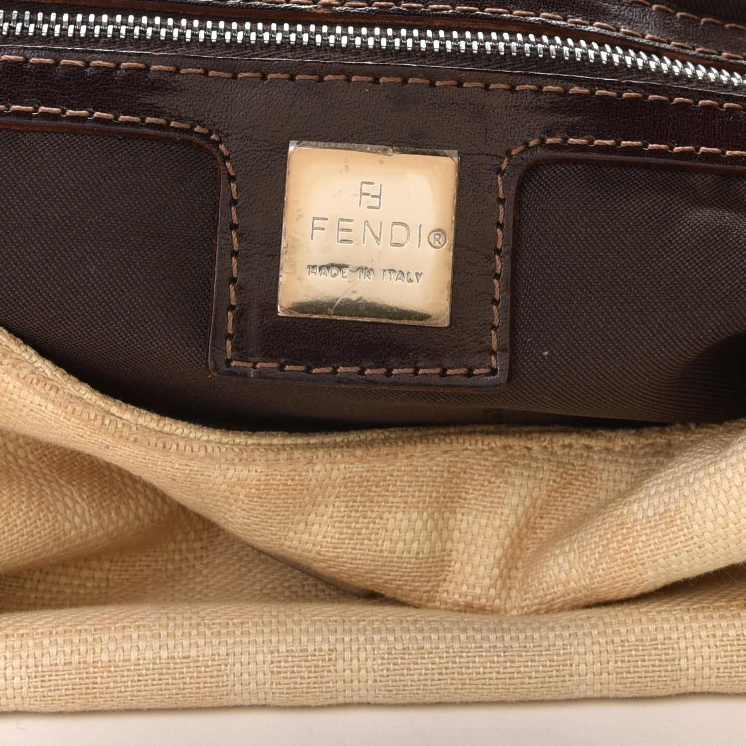 Fendi Zucca Shoulder Bag Beige 5 of 11