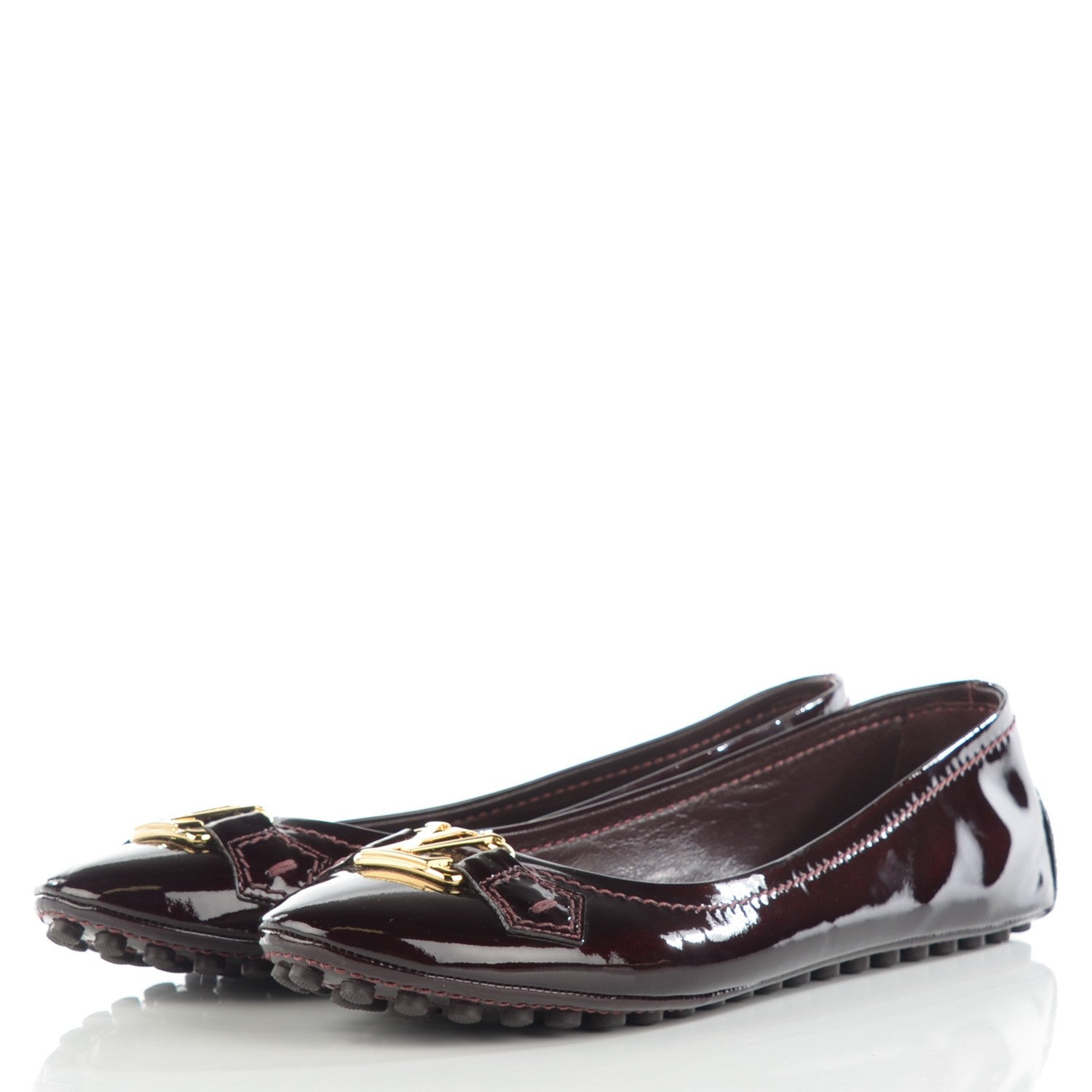 Louis Vuitton Patent Calfskin Oxford Ballerina Flats 39 Amarante 4 of 10