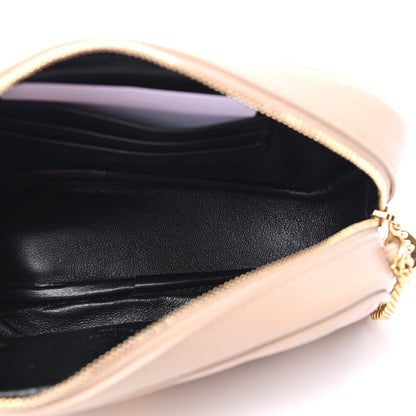 Saint Laurent Grain De Poudre Matelasse Monogram Mini Lou Camera Bag Dark Beige 4 of 4