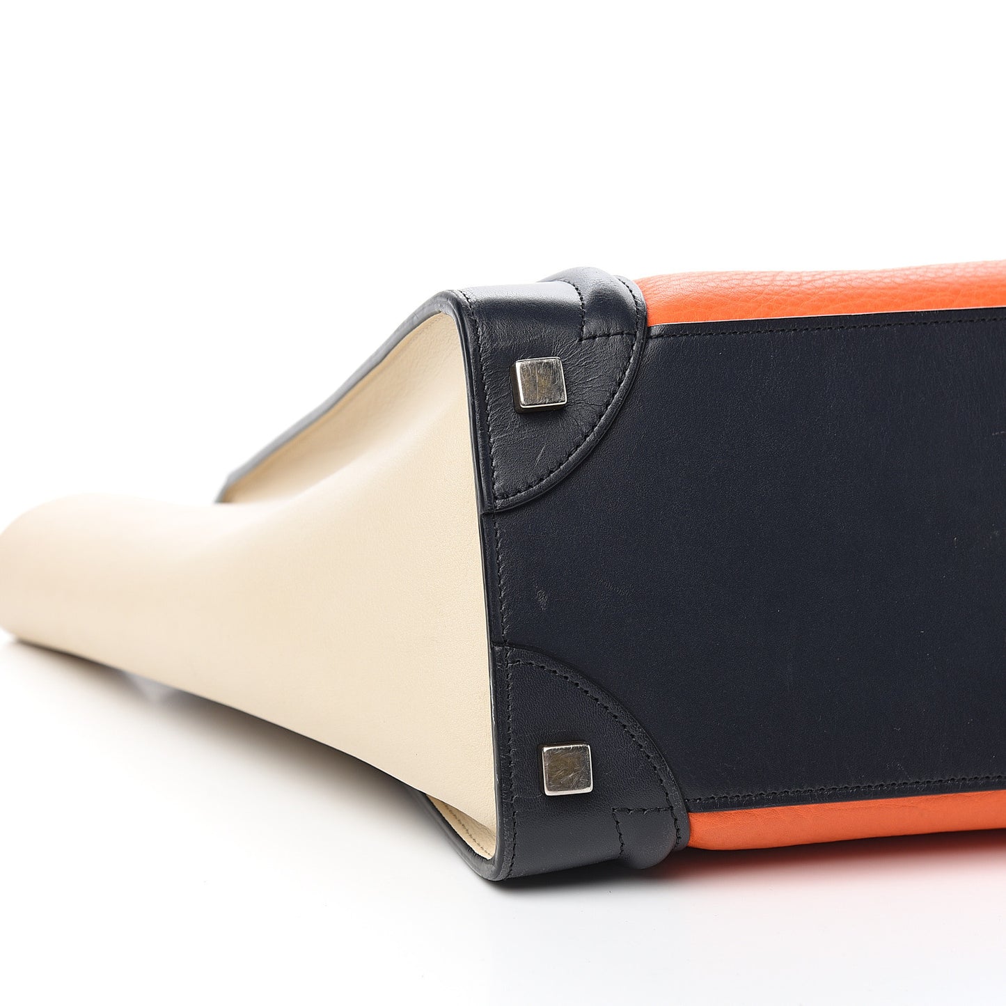 Smooth Calfskin Micro Tri-Color Luggage Bright Orange