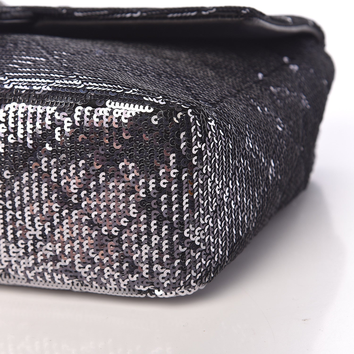 Chanel Sequin Medium Single Flap Black Silver 10 of 10