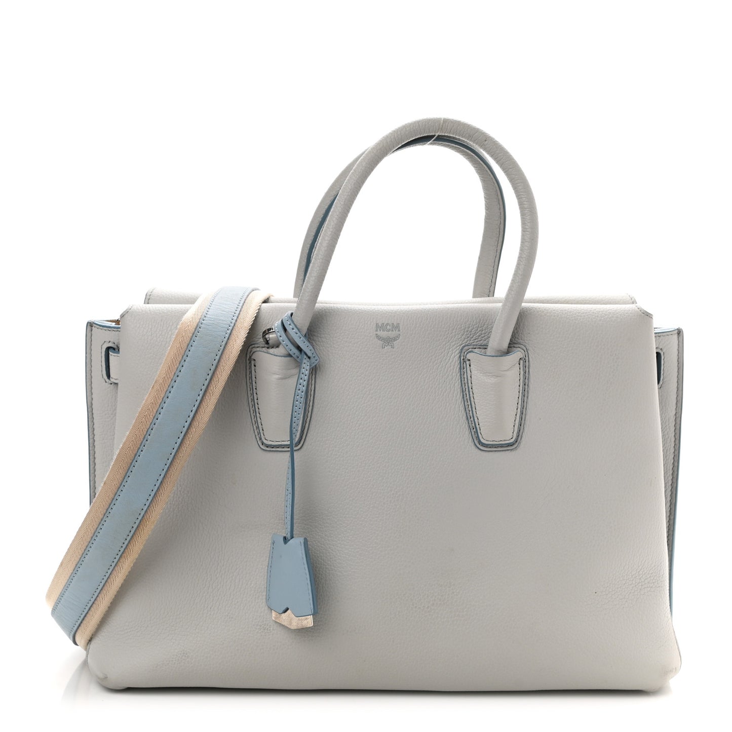 Grained Calfskin Large Milla Tote Whisper Grey
