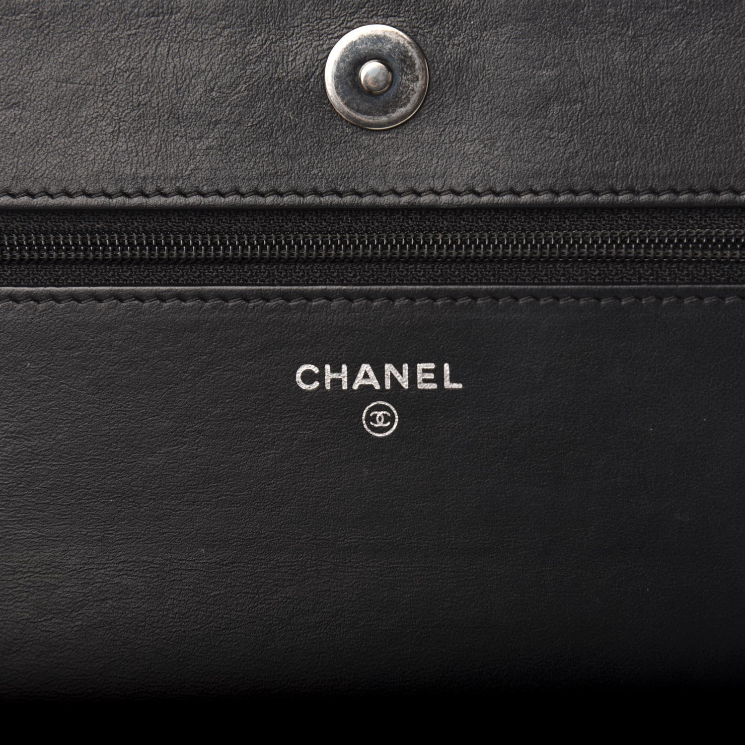 Chanel Caviar Chevron Quilted Boy Wallet On Chain WOC Black 6 of 12