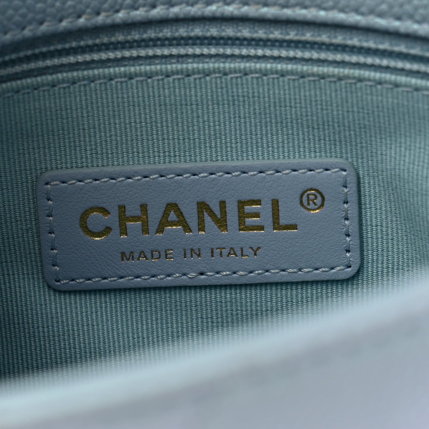 Caviar Quilted Mini My Perfect Flap Light Blue