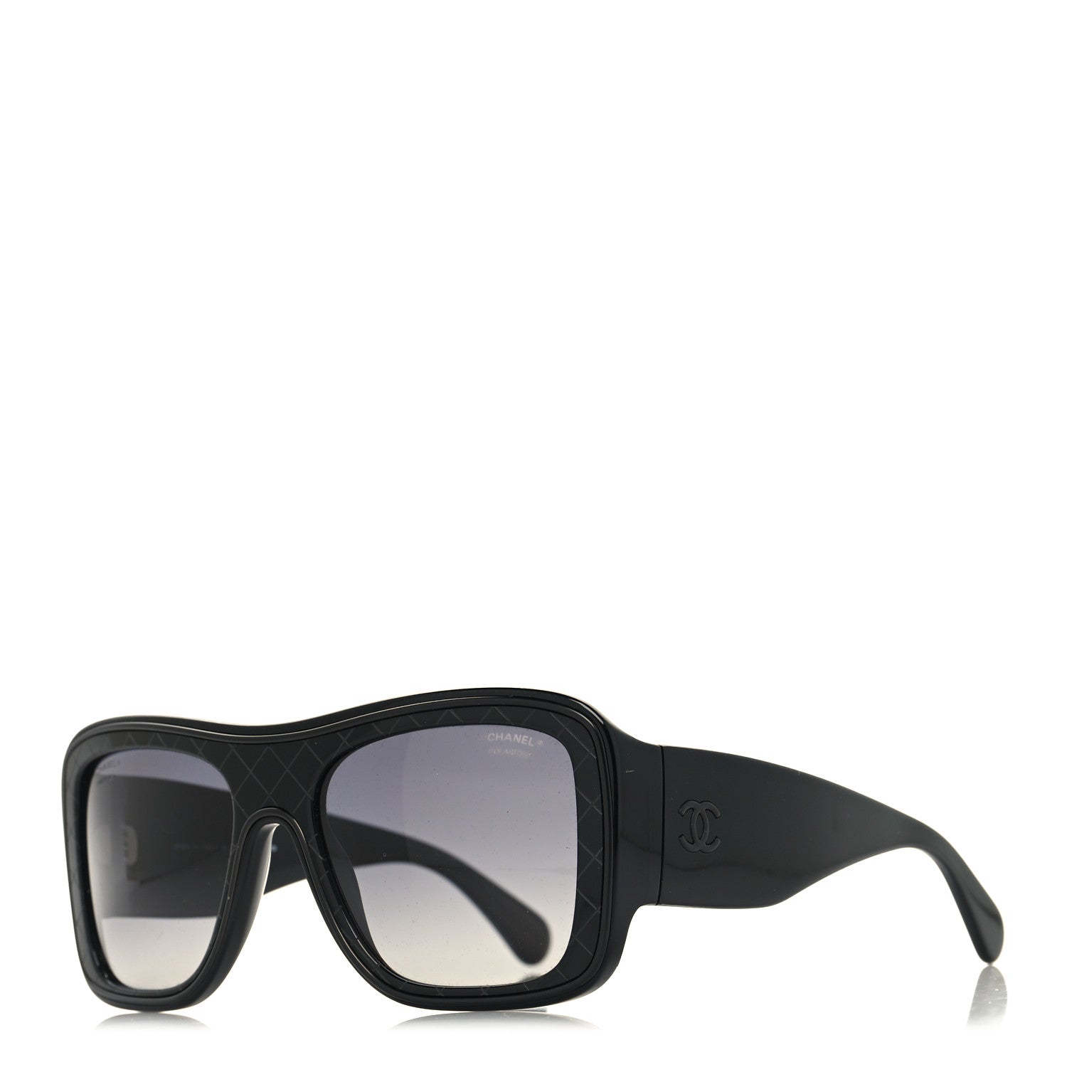 Chanel Acetate Polarized Rectangle Sunglasses 5395 Black 1 of 8