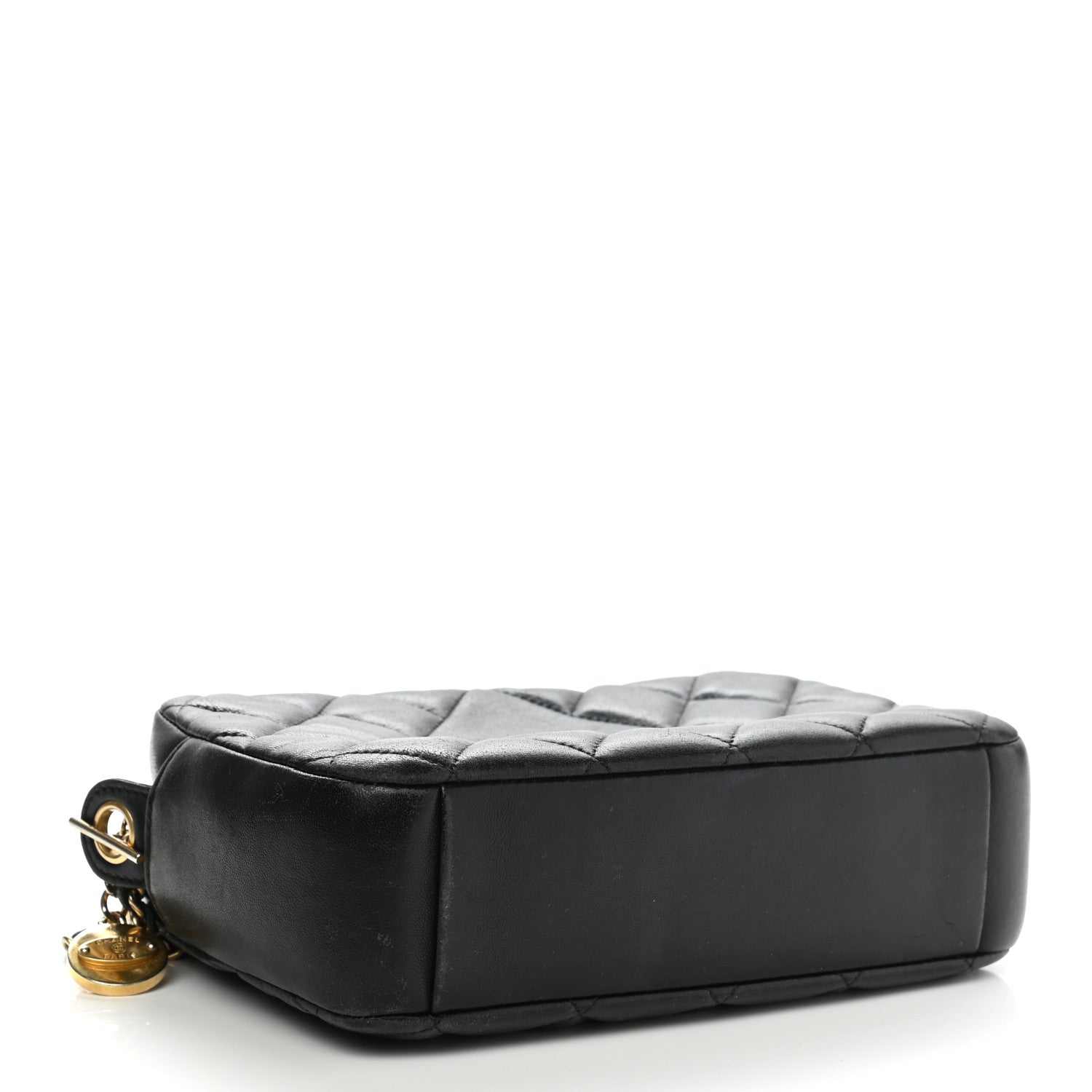 Chanel Lambskin Quilted Small Diamond CC Camera Case Black 4 of 12