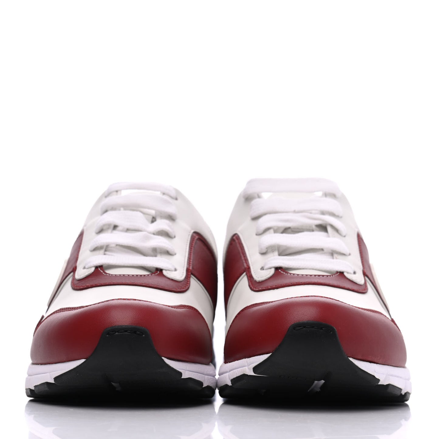 Calfskin Womens Interlocking G Sneakers 40 White Rosso