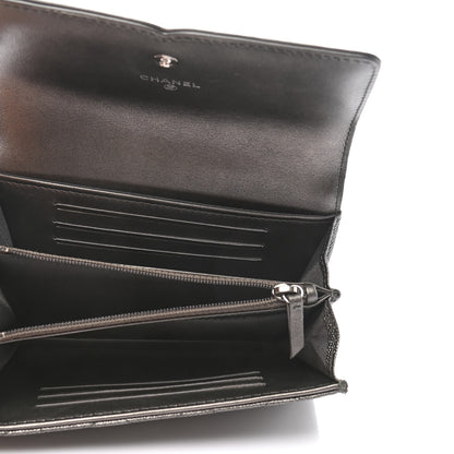 Chanel Iridescent Caviar Quilted Medium Filigree Flap Wallet Silver 5 of 9