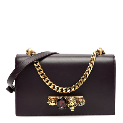 Alexander McQueen Calfskin Knuckle Shoulder Bag Burgundy 1 of 11