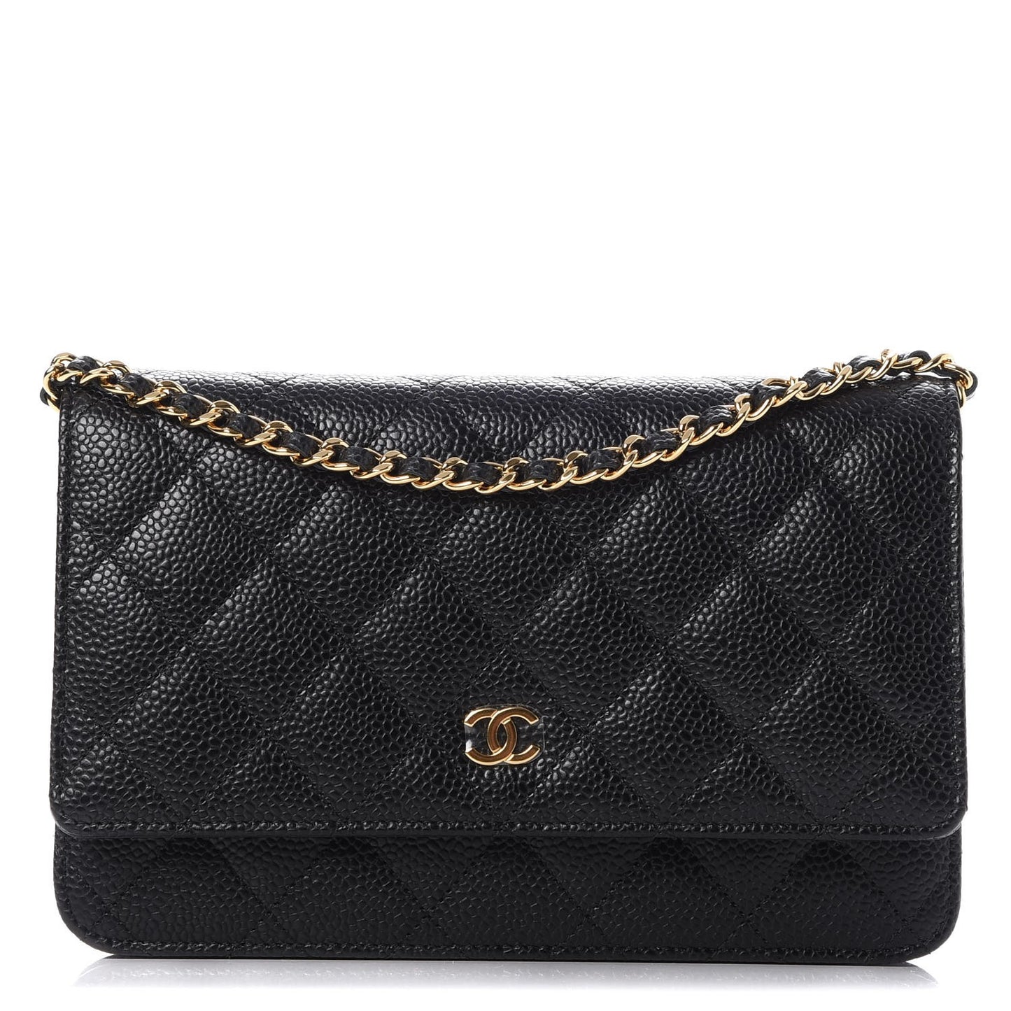 Caviar Quilted Wallet On Chain WOC Black