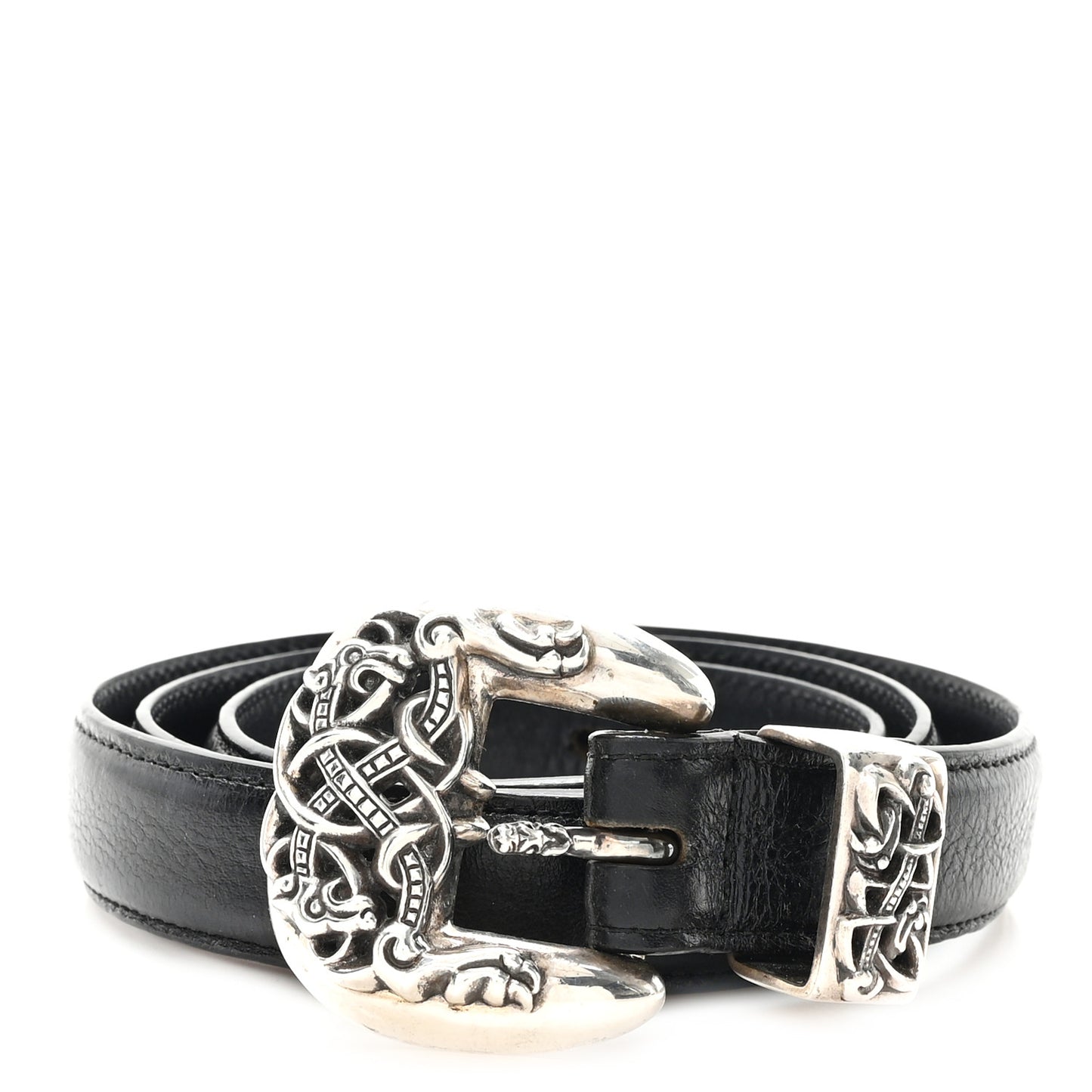 Calfskin Sterling Silver Celtic Belt 90 36 Black