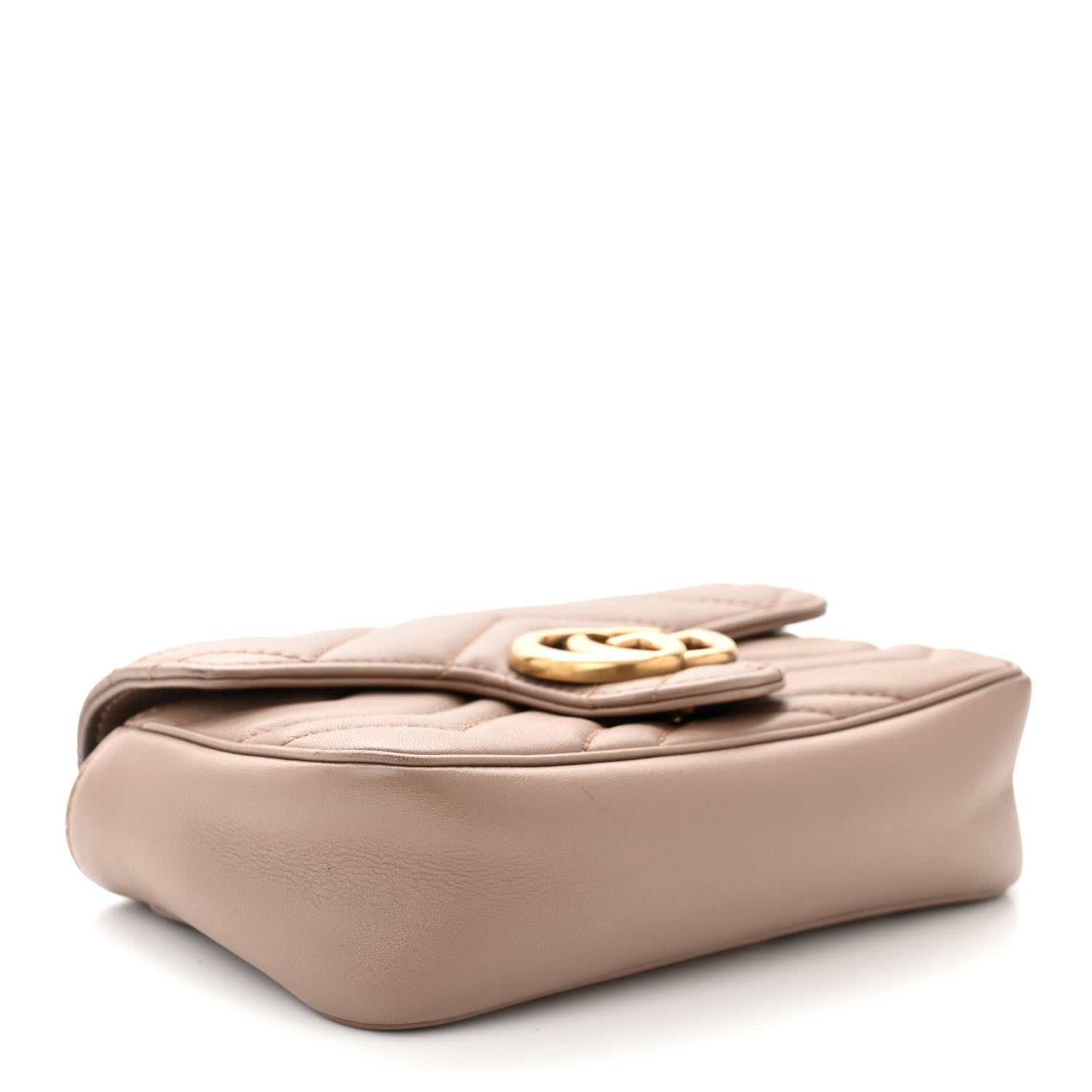 Gucci Calfskin Matelasse Super Mini GG Marmont Shoulder Bag Porcelain Rose 4 of 13