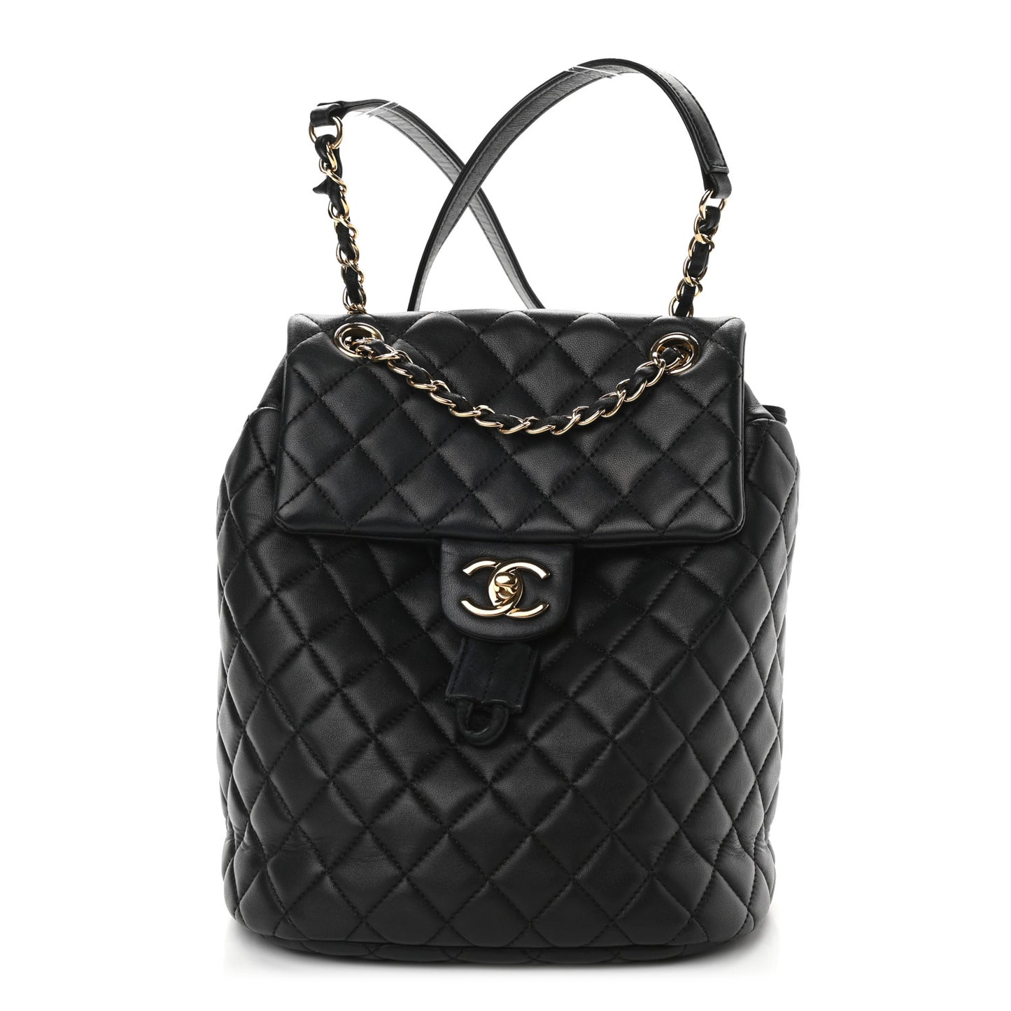 Lambskin Quilted Small Urban Spirit Backpack Black