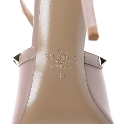 Valentino Garavani Nappa Rockstud Peep Toe Ankle Strap 105mm Sandals 39 Poudre 7 of 7