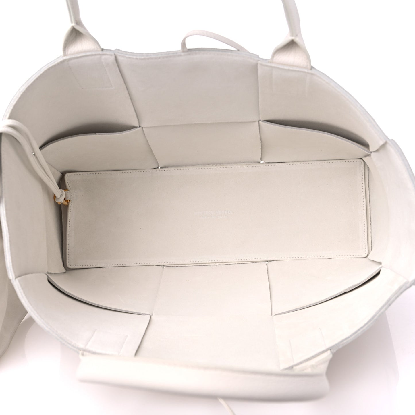 Nappa Maxi Intrecciato Medium Arco Tote White