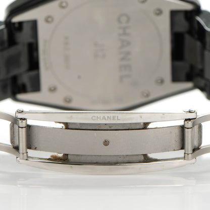 Chanel Stainless Steel Ceramic Diamond 38mm J12 Automatic Watch Black 3 of 7