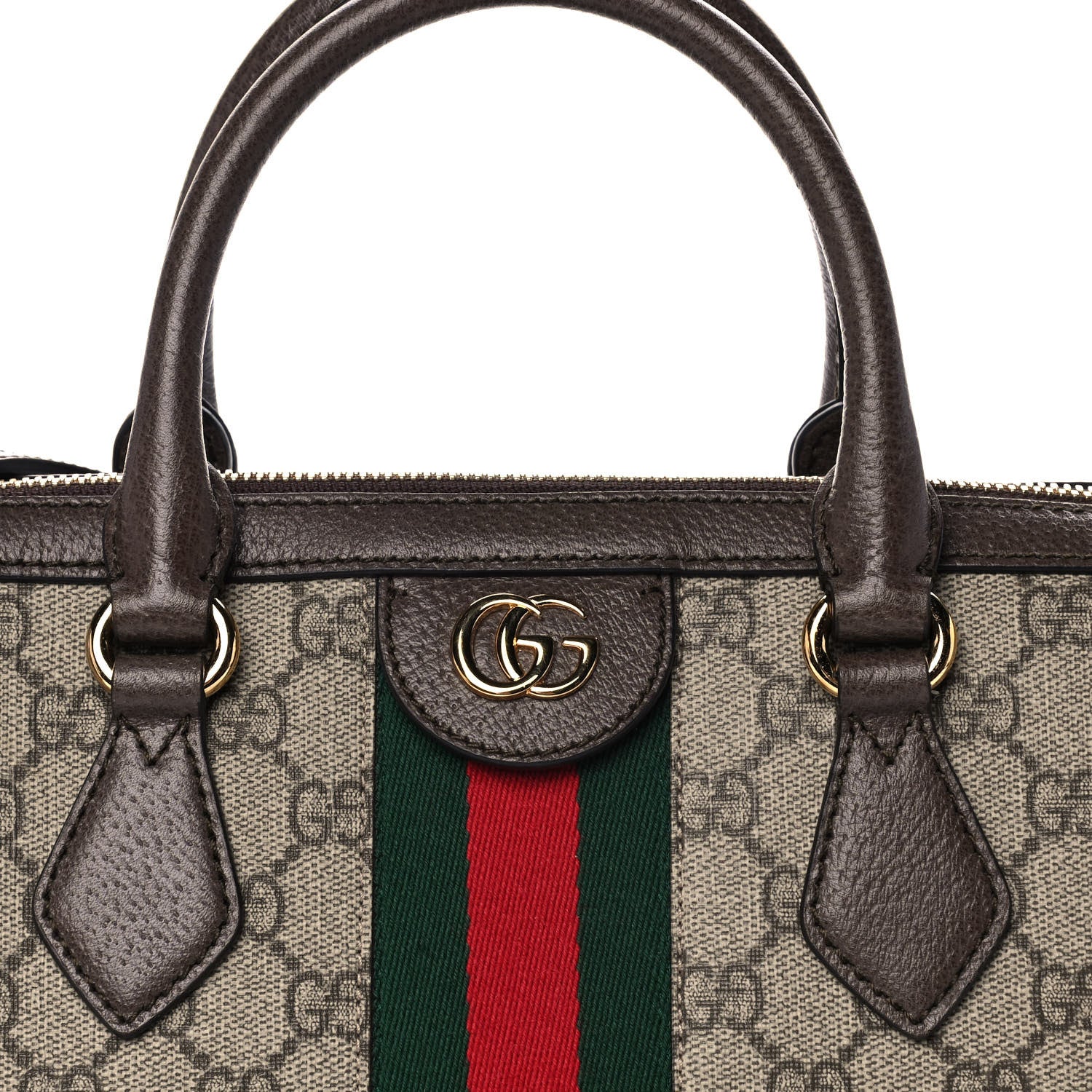 Gucci GG Supreme Monogram Web Medium Ophidia Boston Brown 9 of 13