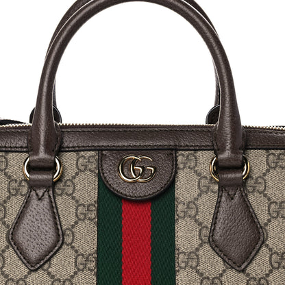 Gucci GG Supreme Monogram Web Medium Ophidia Boston Brown 9 of 13